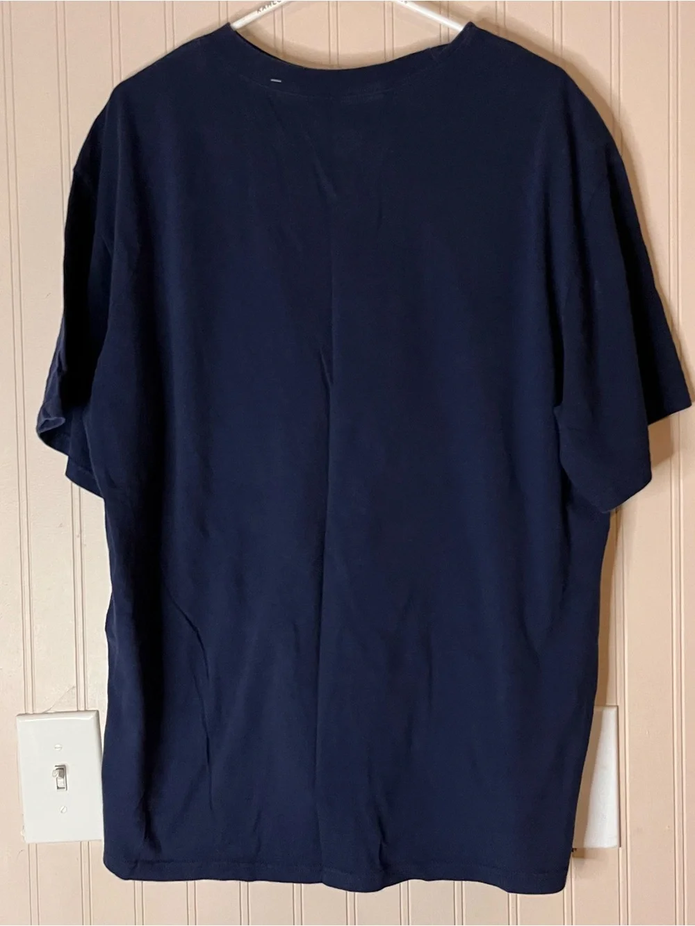 adidas Navy and Gray Graphic Logo Tee L